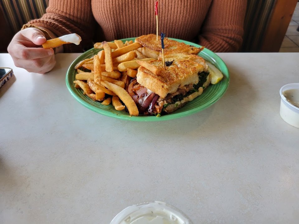 Grilled Veggie Sandwich with Fries